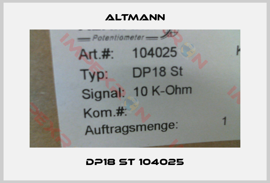 ALTMANN-DP18 St 104025