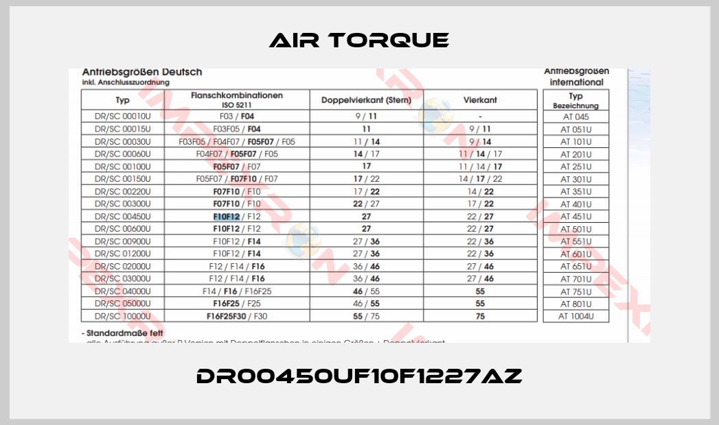 Air Torque-DR00450UF10F1227AZ