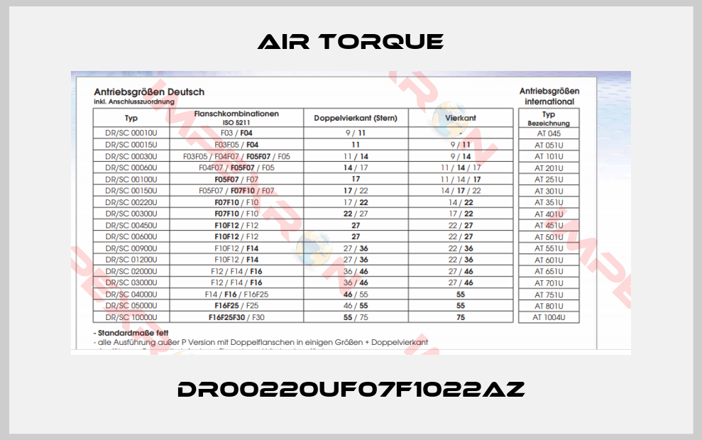 Air Torque-DR00220UF07F1022AZ