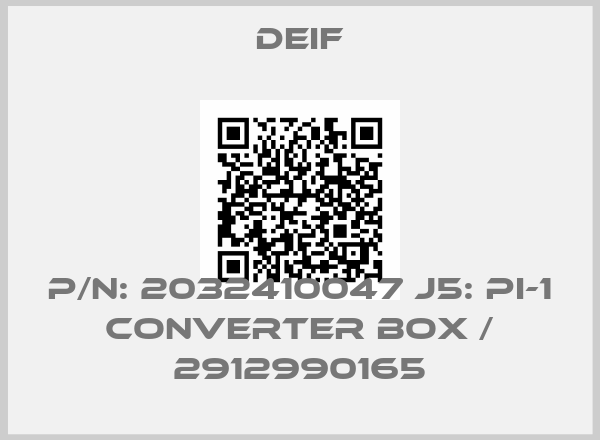 Deif-P/N: 2032410047 J5: PI-1 converter box / 2912990165