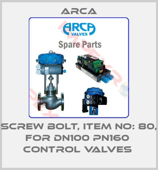 ARCA-SCREW BOLT, ITEM NO: 80, FOR DN100 PN160  CONTROL VALVES 