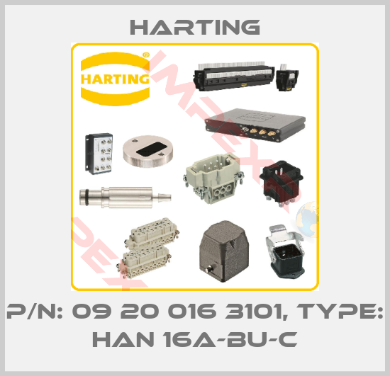 Harting-p/n: 09 20 016 3101, Type: Han 16A-BU-C