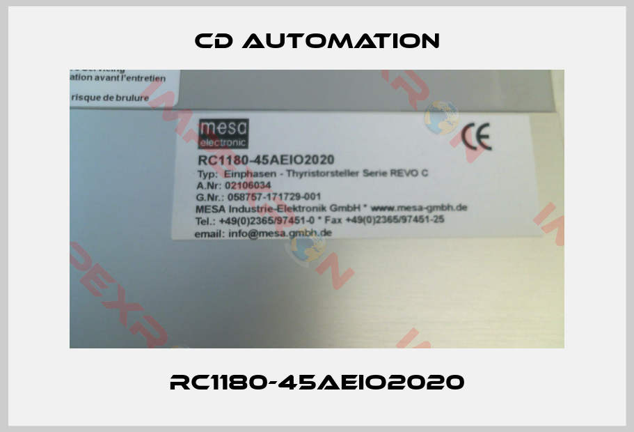 CD AUTOMATION-RC1180-45AEIO2020