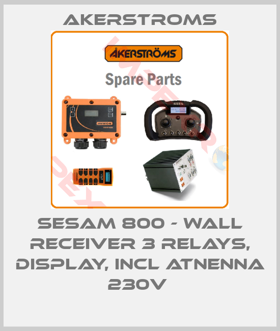 AKERSTROMS-SESAM 800 - WALL RECEIVER 3 RELAYS, DISPLAY, INCL ATNENNA 230V 