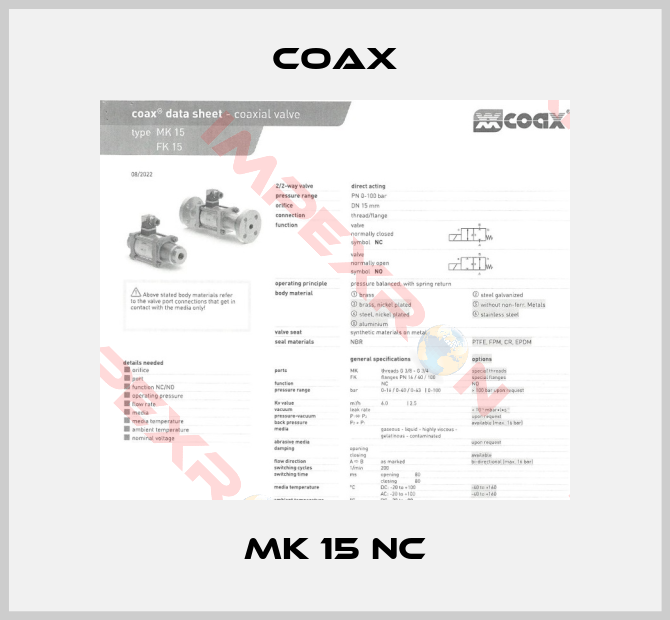 Coax-MK 15 NC