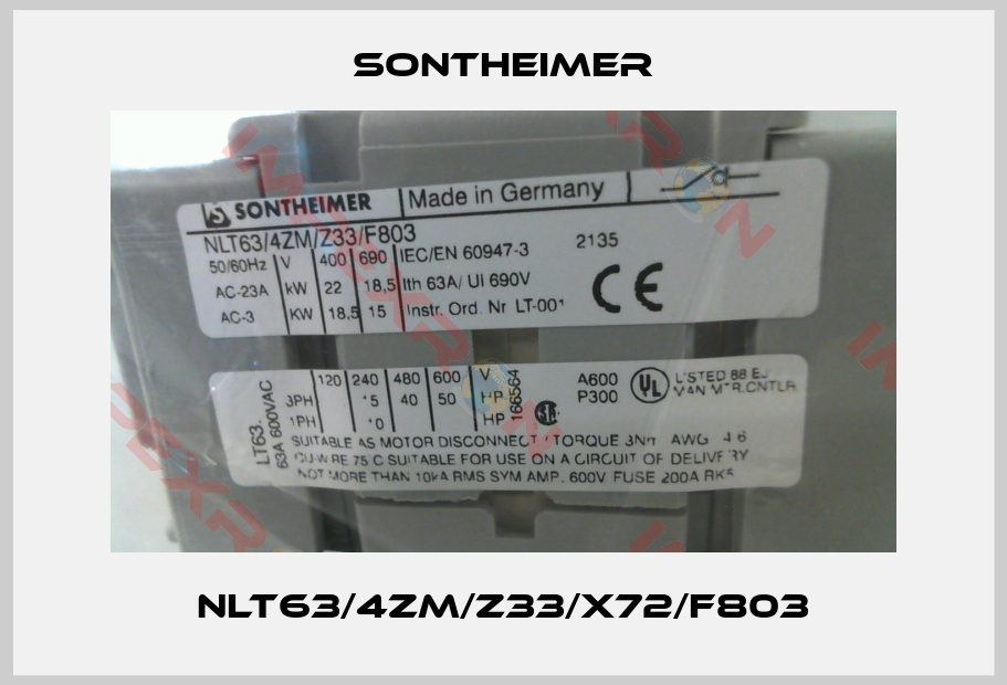 Sontheimer-NLT63/4ZM/Z33/X72/F803