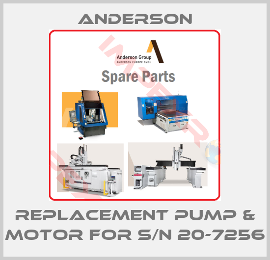 Anderson-Replacement pump & motor for S/N 20-7256