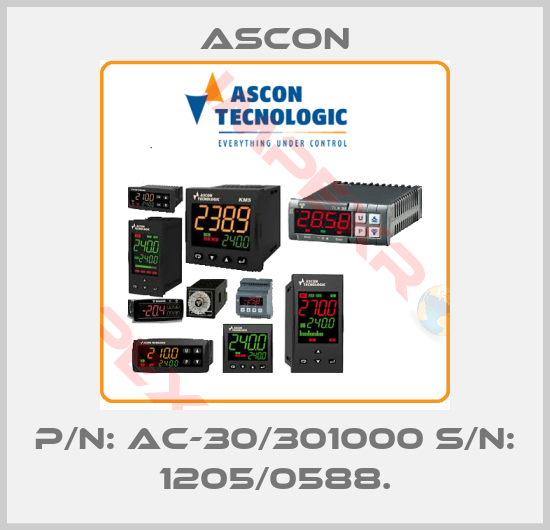 Ascon- P/N: AC-30/301000 S/N: 1205/0588.