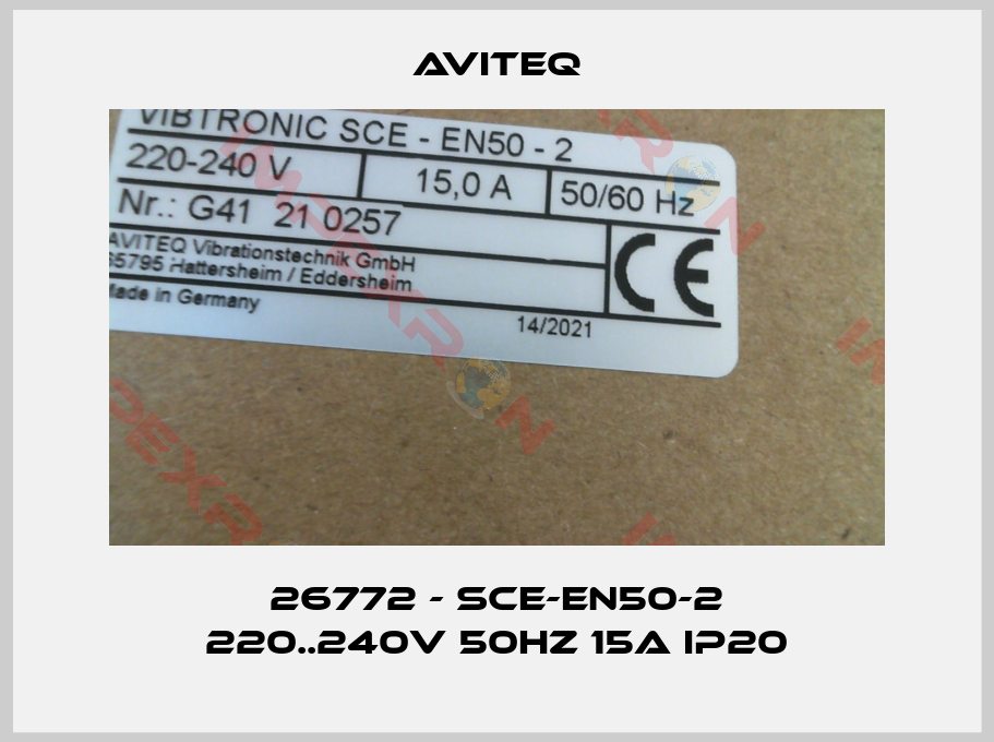 Aviteq-26772 - SCE-EN50-2 220..240V 50HZ 15A IP20
