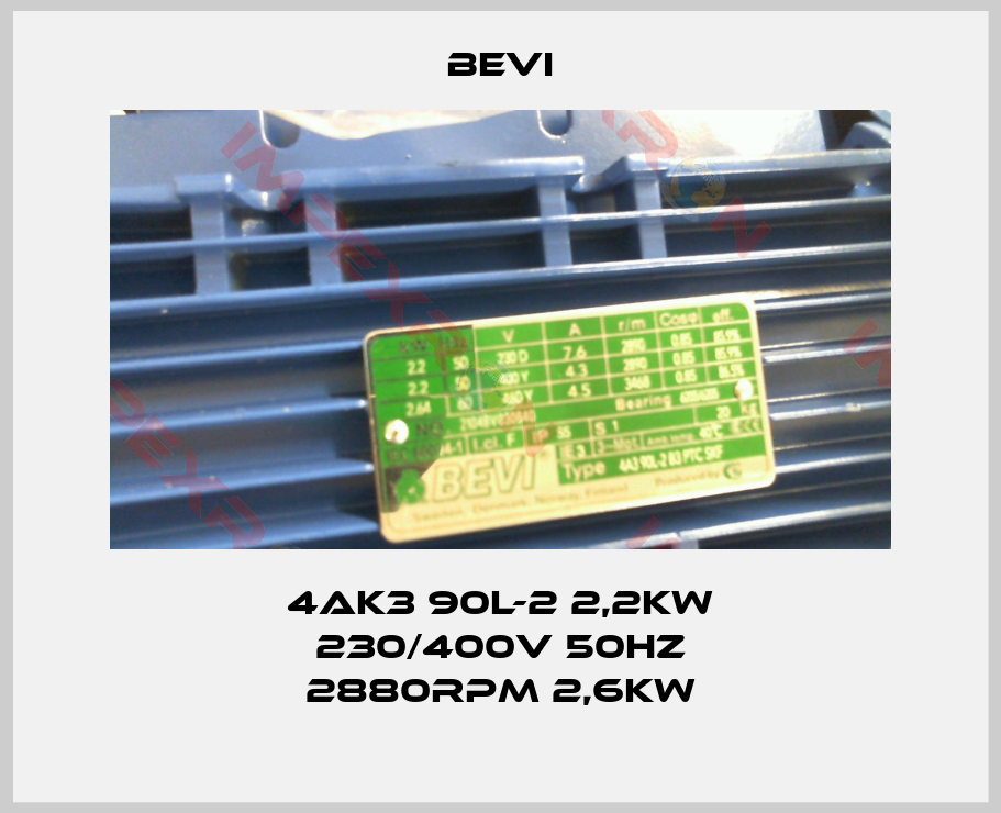 Bevi-4AK3 90L-2 2,2kW 230/400V 50Hz 2880rpm 2,6kW