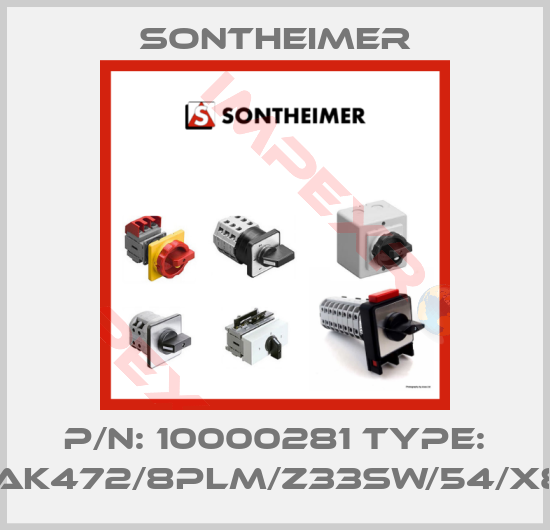 Sontheimer-p/n: 10000281 type: WAK472/8PLM/Z33SW/54/X85