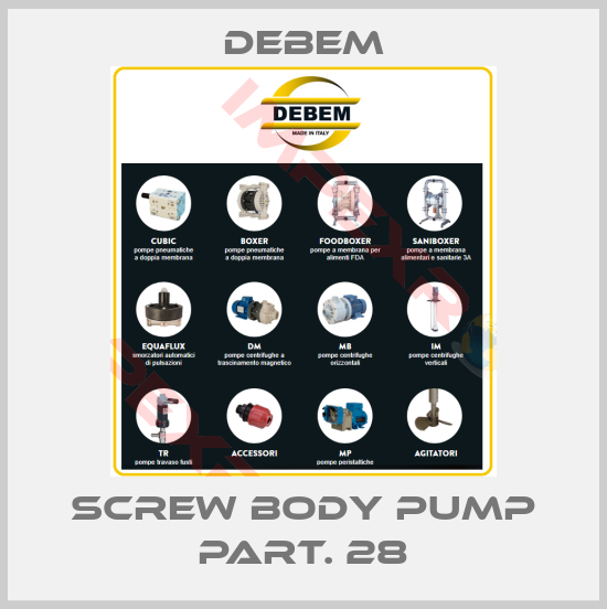 Debem-SCREW BODY PUMP PART. 28