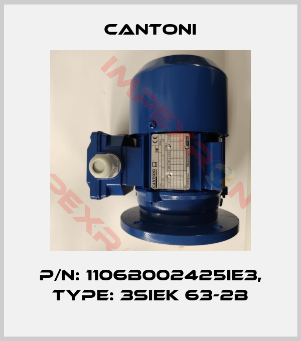 Cantoni-P/N: 1106B002425IE3, Type: 3SIEK 63-2B