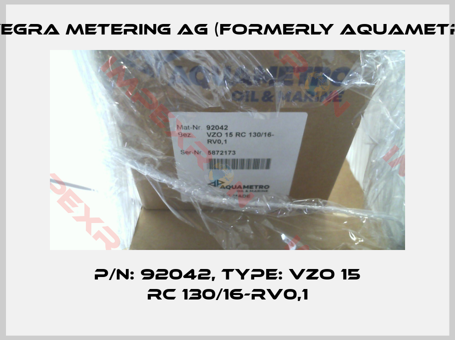 Integra Metering AG (formerly Aquametro)-p/n: 92042, Type: VZO 15 RC 130/16-RV0,1