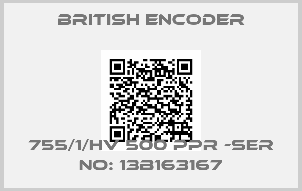 British Encoder-755/1/HV 500 PPR -Ser no: 13B163167