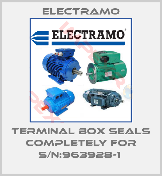 Electramo-Terminal box seals completely for S/N:963928-1 