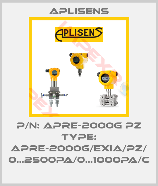 Aplisens-p/n: APRE-2000G PZ type: APRE-2000G/Exia/PZ/ 0...2500Pa/0...1000Pa/C