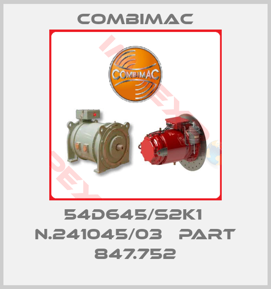Combimac-54D645/S2K1  N.241045/03   Part 847.752