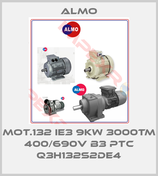 Almo-MOT.132 IE3 9KW 3000TM 400/690V B3 PTC Q3H132S2DE4