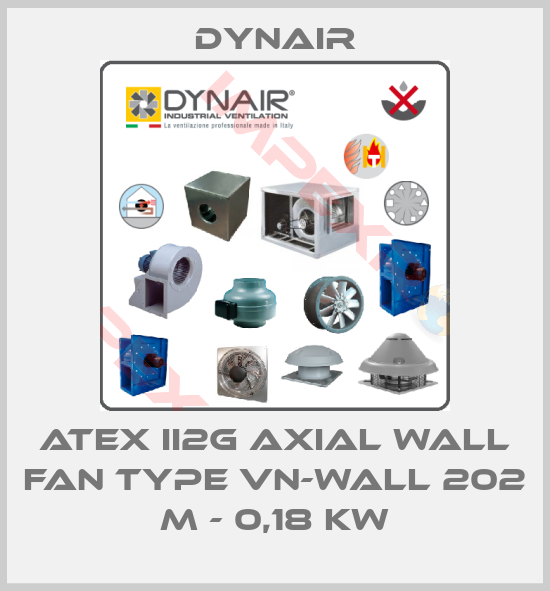 Dynair-Atex II2G Axial wall fan type VN-Wall 202 M - 0,18 kW