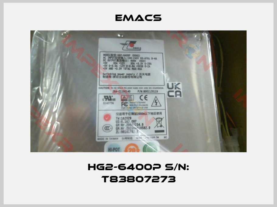Emacs-HG2-6400P S/N: T83807273