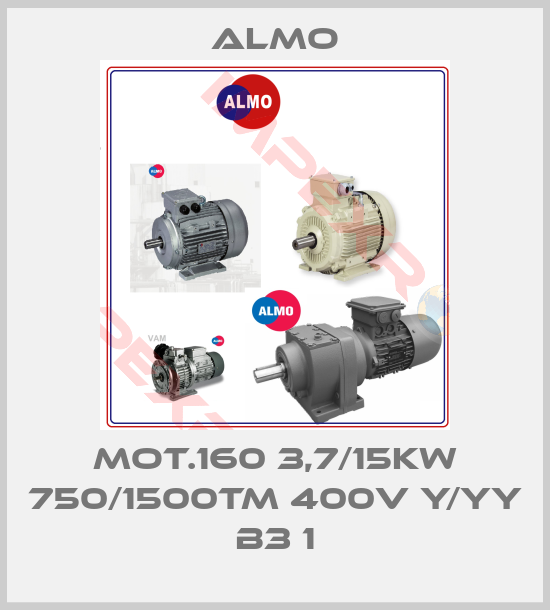 Almo-MOT.160 3,7/15KW 750/1500TM 400V Y/YY B3 1
