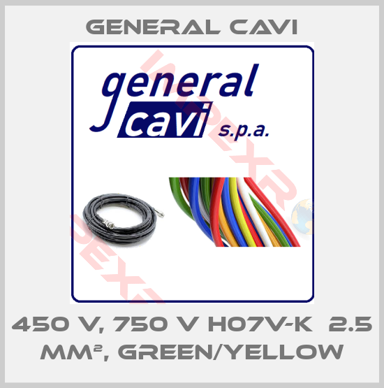 General Cavi-450 V, 750 V H07V-K  2.5 mm², green/yellow
