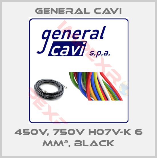 General Cavi-450V, 750V H07V-K 6 mm², black