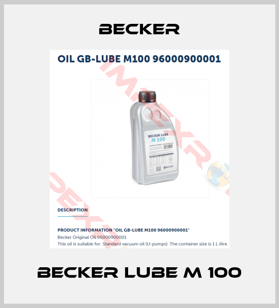 Becker-BECKER LUBE M 100