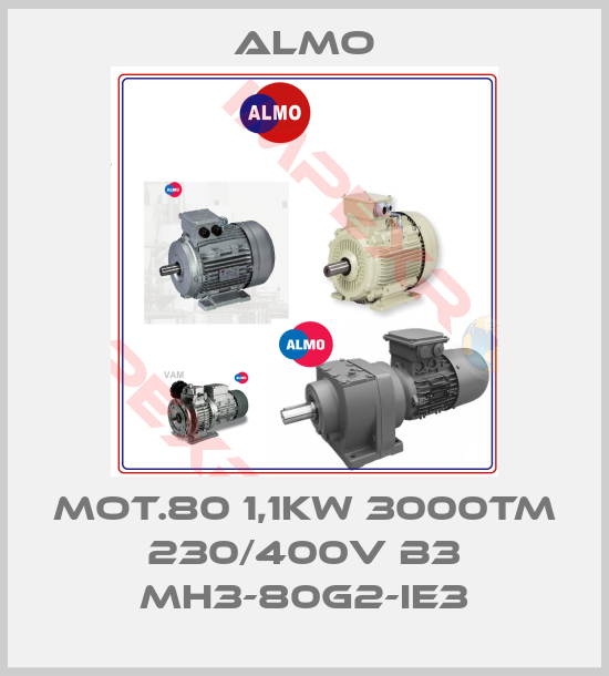 Almo-MOT.80 1,1KW 3000TM 230/400V B3 MH3-80G2-IE3