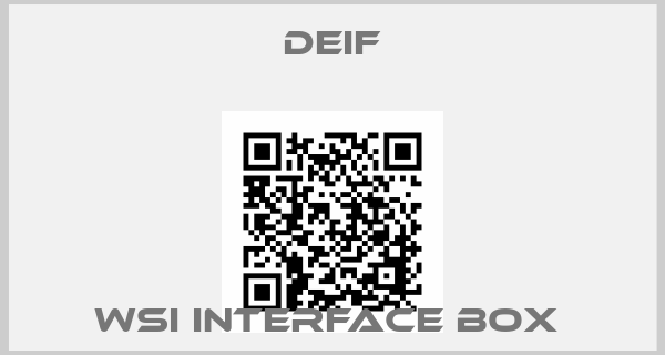 Deif-WSI INTERFACE BOX 