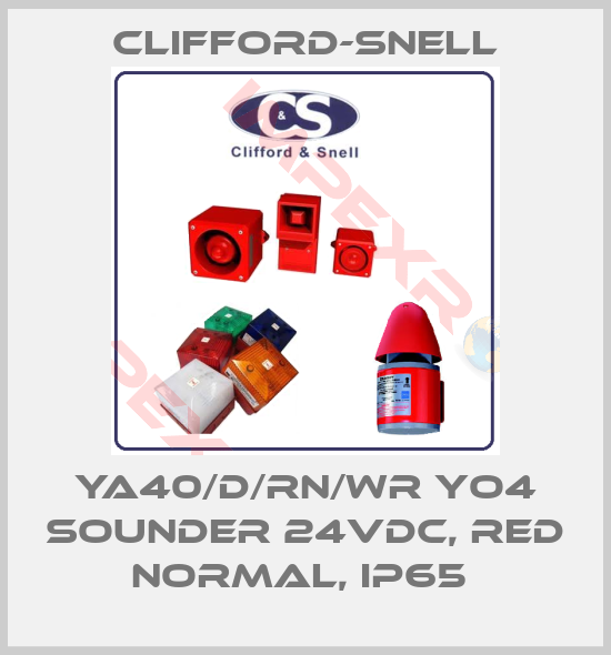 Clifford-Snell-YA40/D/RN/WR YO4 SOUNDER 24VDC, RED NORMAL, IP65 