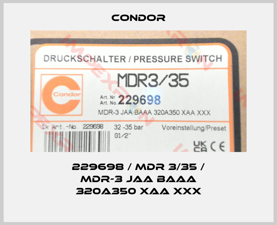 Condor-229698 / MDR 3/35 / MDR-3 JAA BAAA 320A350 XAA XXX