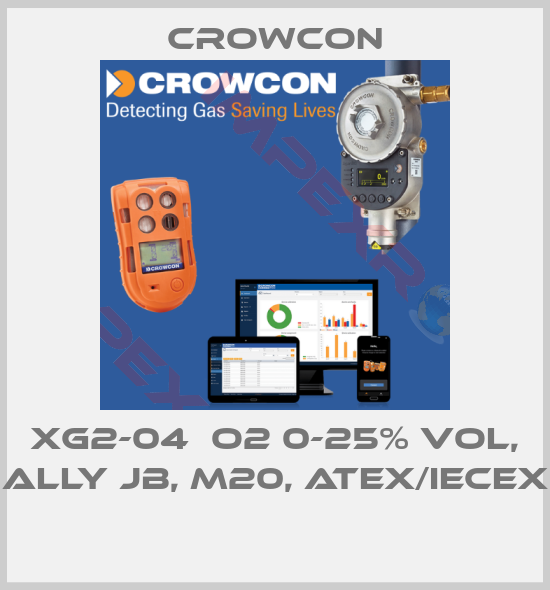 Crowcon-XG2-04  O2 0-25% Vol, ALLY JB, M20, ATEX/IECEx 