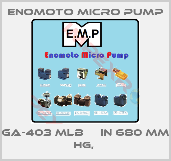 Enomoto Micro Pump-GA-403 MLB     In 680 mm Hg, 