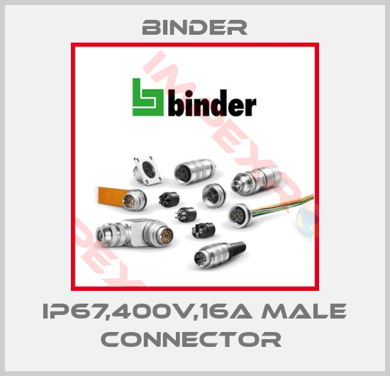 Binder-IP67,400V,16A Male connector 