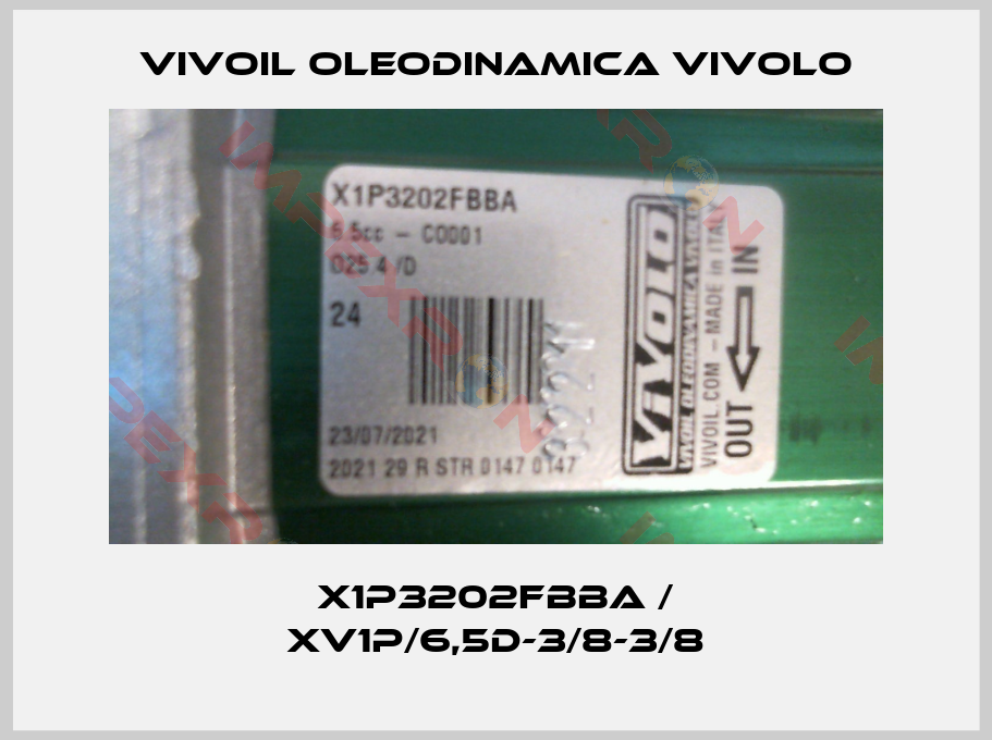 Vivoil Oleodinamica Vivolo-X1P3202FBBA / XV1P/6,5D-3/8-3/8
