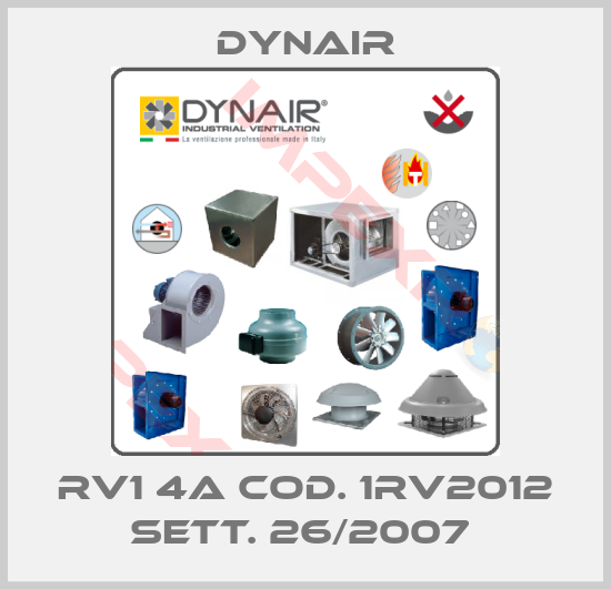 Dynair-RV1 4A COD. 1RV2012 SETT. 26/2007 