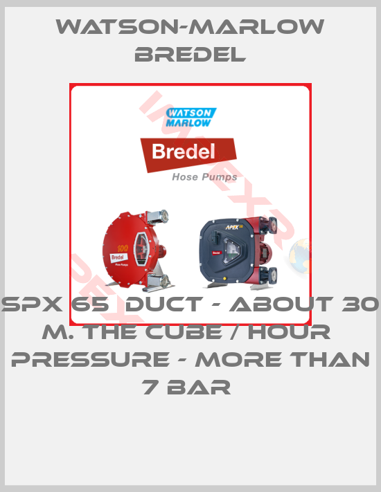 Watson-Marlow Bredel-SPX 65  Duct - about 30 m. The cube / hour  Pressure - more than 7 bar 