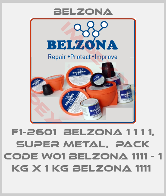 Belzona-F1-2601  BELZONA 1 1 1 1, SUPER METAL,  PACK CODE W01 BELZONA 1111 - 1 KG x 1 KG BELZONA 1111 