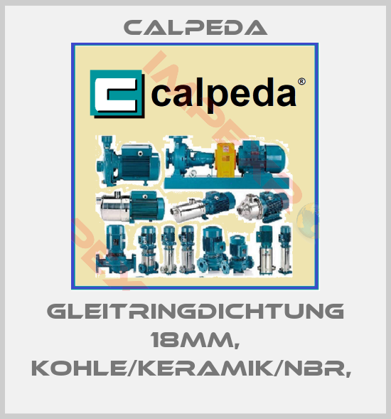 Calpeda-Gleitringdichtung 18mm, Kohle/Keramik/NBR, 