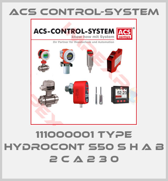 Acs Control-System-111000001 Type Hydrocont S50 S H A B 2 C A 2 3 0