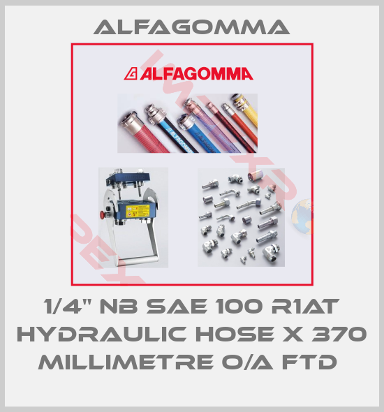 Alfagomma-1/4" NB SAE 100 R1AT HYDRAULIC HOSE X 370 MILLIMETRE O/A FTD 