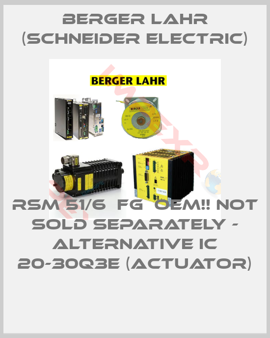 Berger Lahr (Schneider Electric)-RSM 51/6  FG  OEM!! NOT SOLD SEPARATELY - ALTERNATIVE IC 20-30Q3E (Actuator)