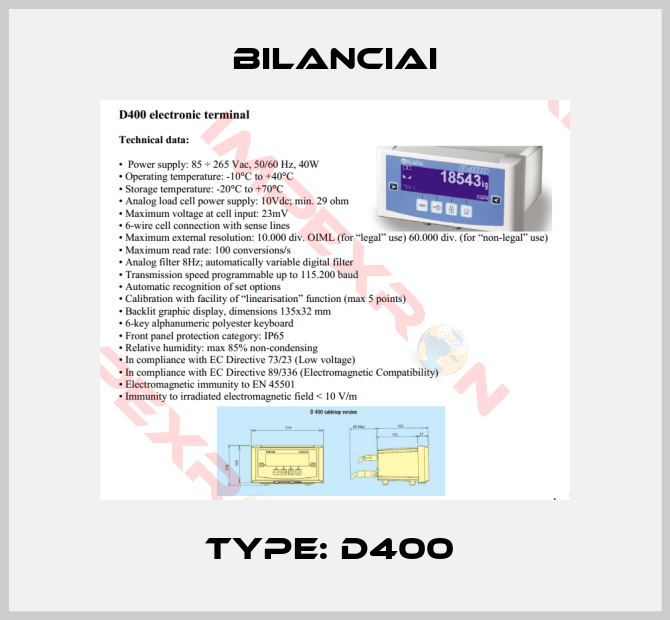 Bilanciai-Type: D400 