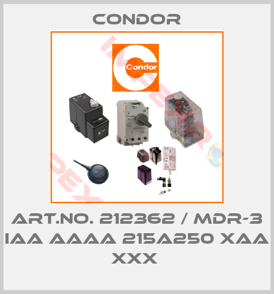 Condor-Art.No. 212362 / MDR-3 IAA AAAA 215A250 XAA XXX 