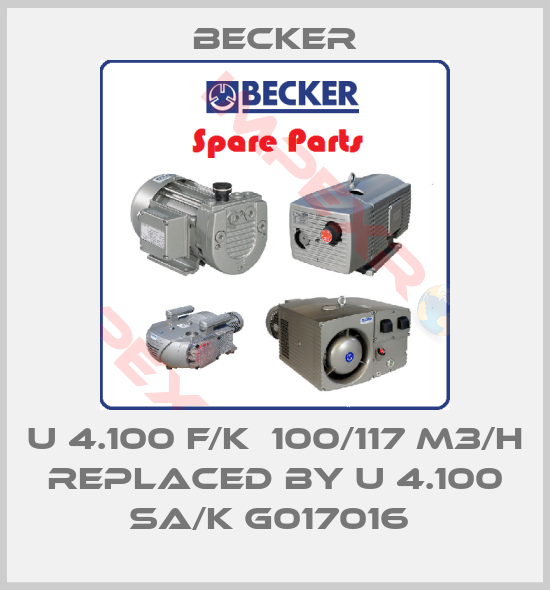 Becker-U 4.100 F/K  100/117 m3/h REPLACED BY U 4.100 SA/K G017016 