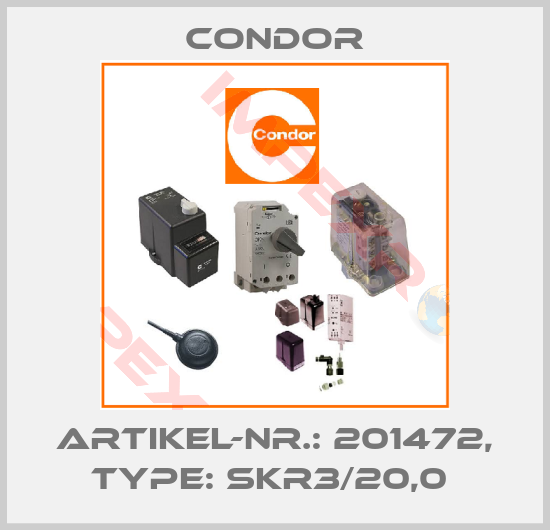 Condor-Artikel-Nr.: 201472, Type: SKR3/20,0 