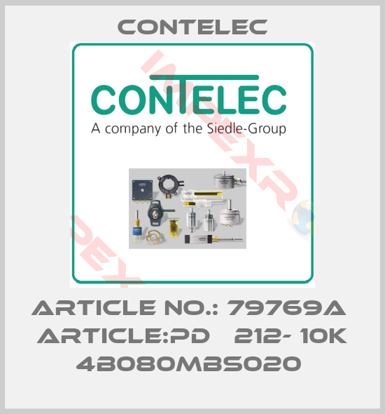 Contelec-Article no.: 79769A  Article:PD   212- 10K 4B080MBS020 