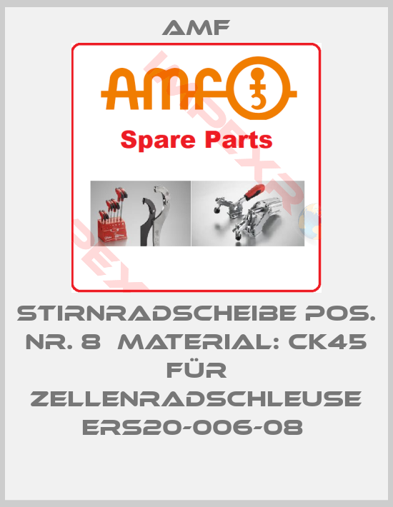 Amf-Stirnradscheibe Pos. Nr. 8  Material: Ck45 für Zellenradschleuse ERS20-006-08 